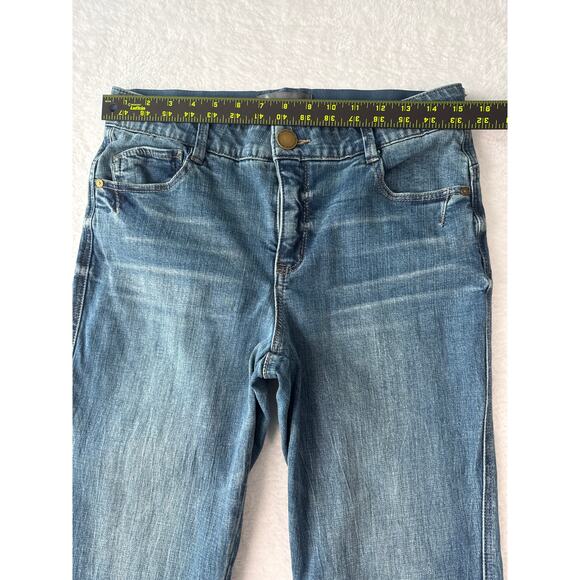 Democracy Ab Solution Mid Rise Jeans Size 10 Double Layer Fray Hem Stretch Denim - Picture 3 of 8